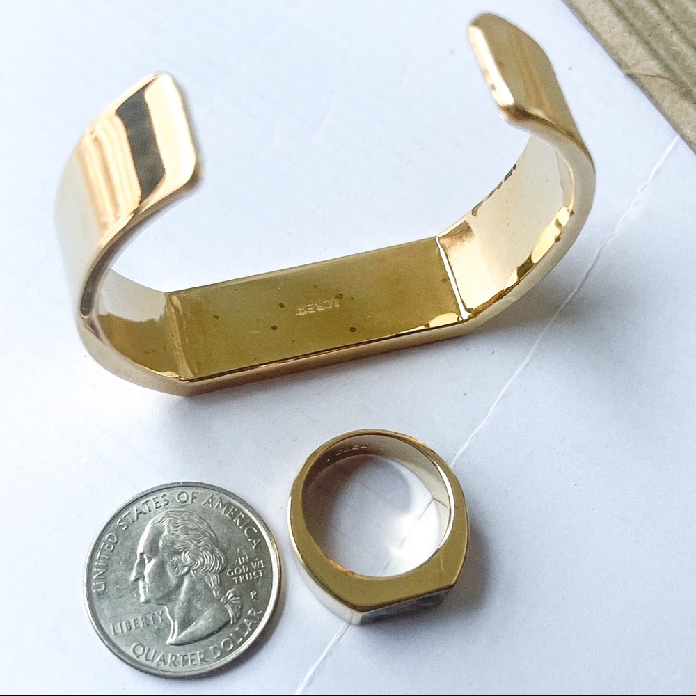 J. Crew Marble-Esque Open Bangle And Ring Set - image 3